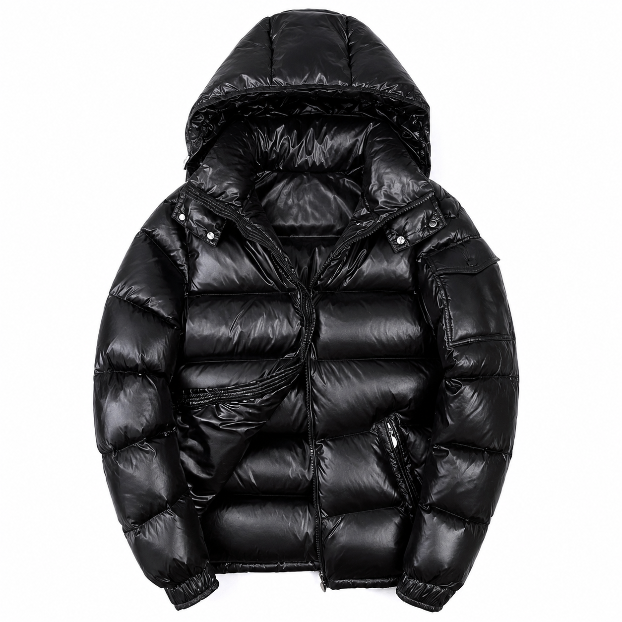 Daunenjacke Herren - 80 % Entendaune - Abnehmbare Kapuze & Glanz