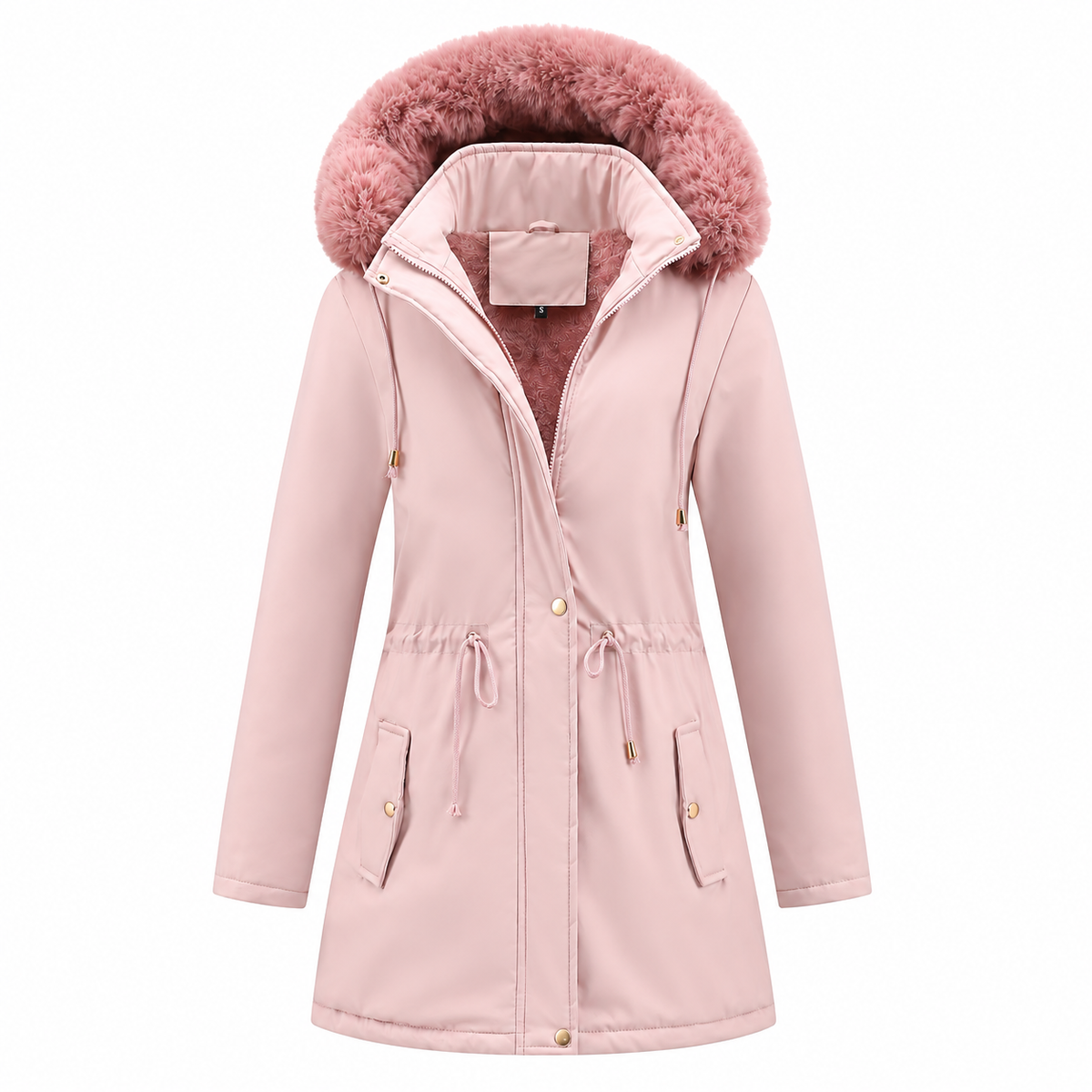 Parka Damen - mit Kunstfellkapuze - gefüttert