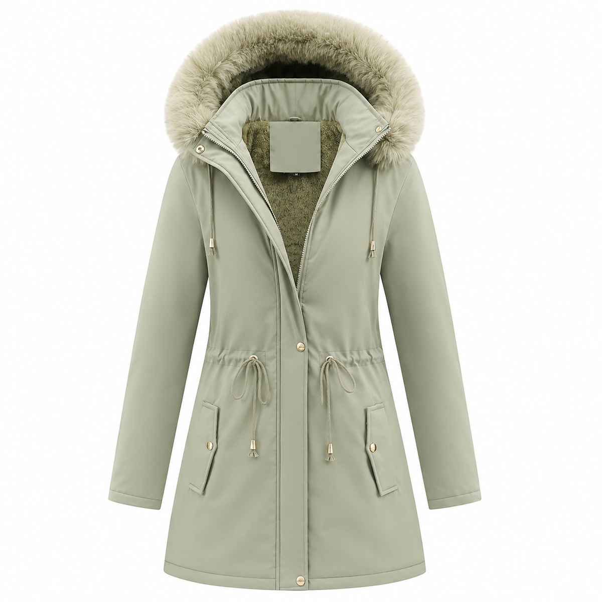 Parka Damen - mit Kunstfellkapuze - gefüttert