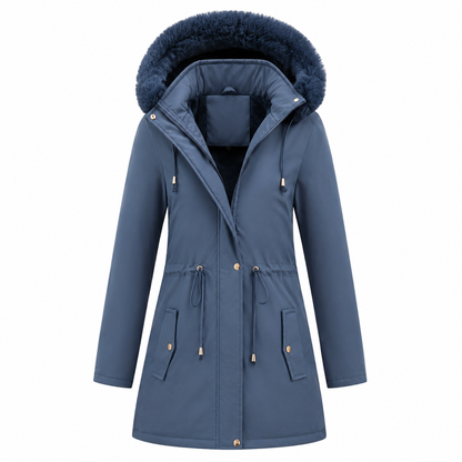 Parka Damen - mit Kunstfellkapuze - gefüttert