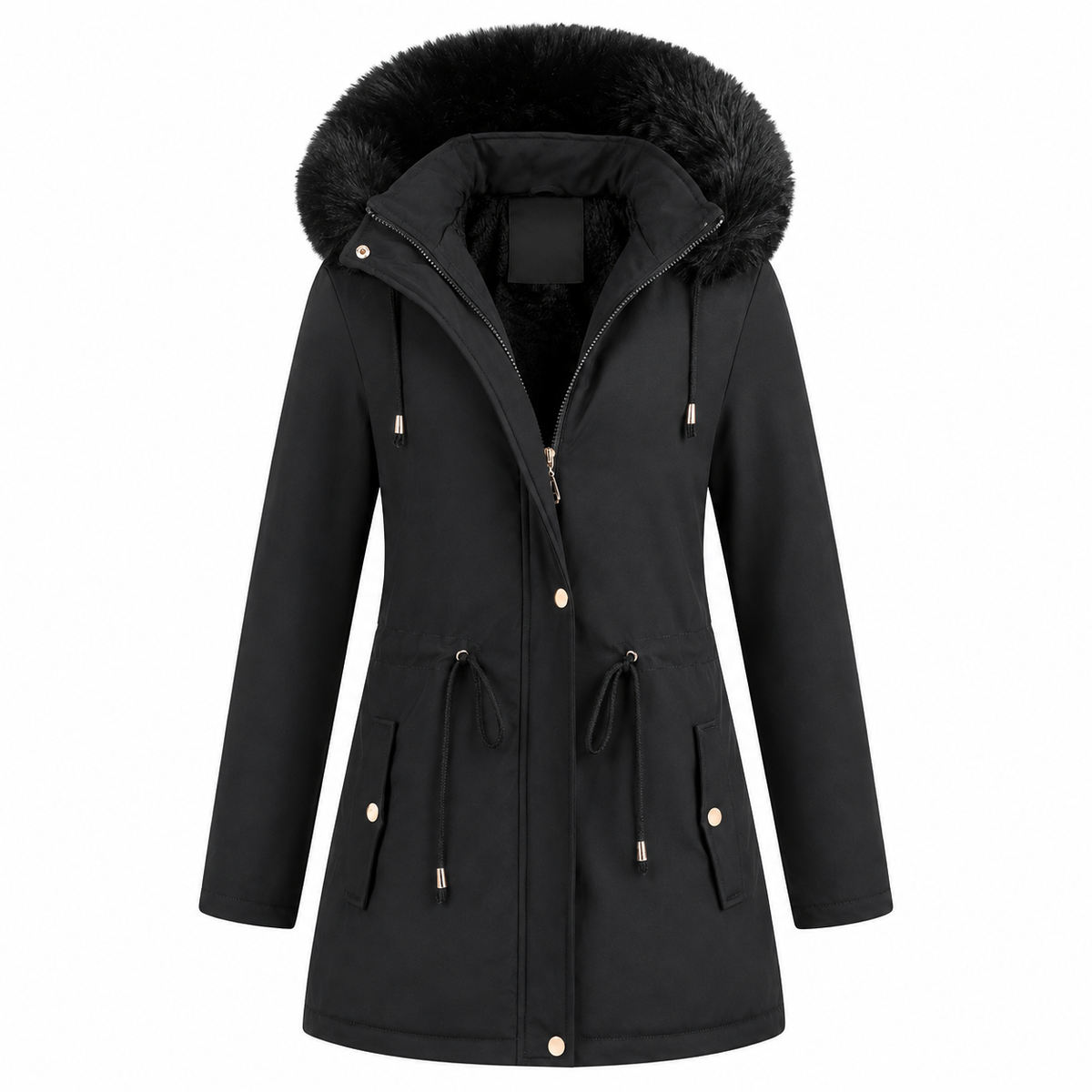 Parka Damen - mit Kunstfellkapuze - gefüttert