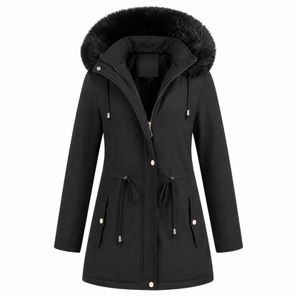 Parka Damen - mit Kunstfellkapuze - gefüttert