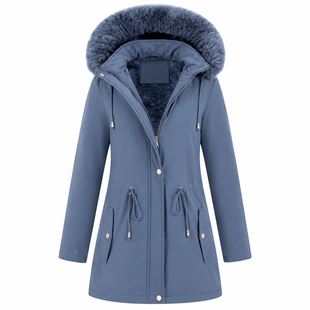 Parka Damen - mit Kunstfellkapuze - gefüttert