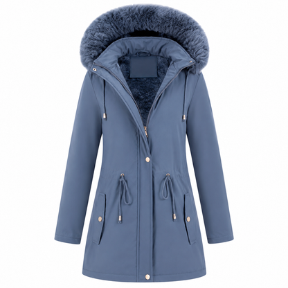 Parka Damen - mit Kunstfellkapuze - gefüttert