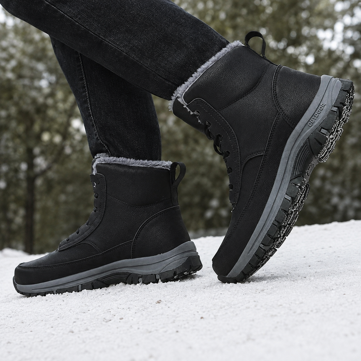 Winterstiefel Herren - High-Top - griffige Sohle