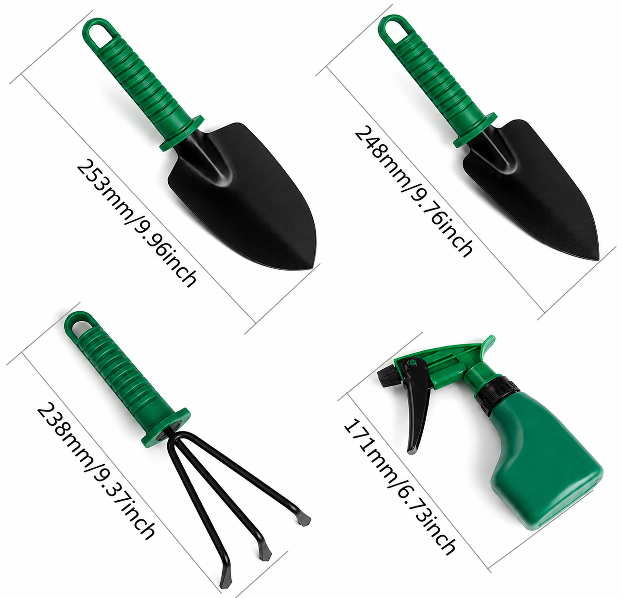 Gartenwerkzeug Set mit Koffer - 10 Teilig Edelstahl - Ergonomisch