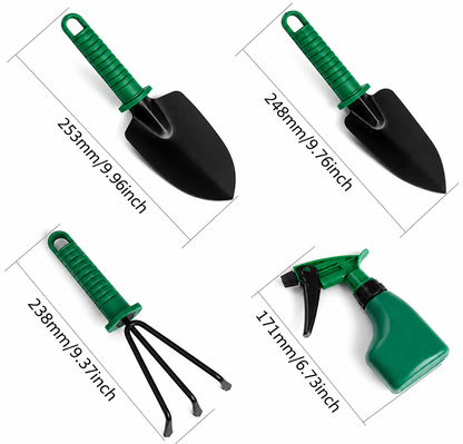 Gartenwerkzeug Set mit Koffer - 10 Teilig Edelstahl - Ergonomisch