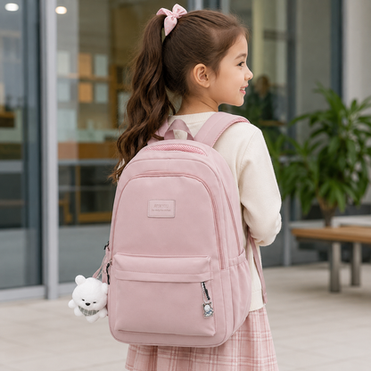 Schulrucksack für Mädchen - wasserdicht - große Vordertasche