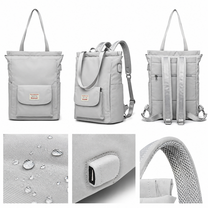 Schulrucksack Damen für Laptop - mit USB-Anschluss - Tasche 2in1