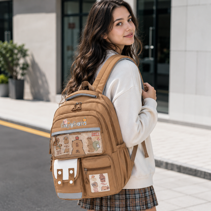 Schulrucksack für Kinder - Capybara-Motiv - leicht