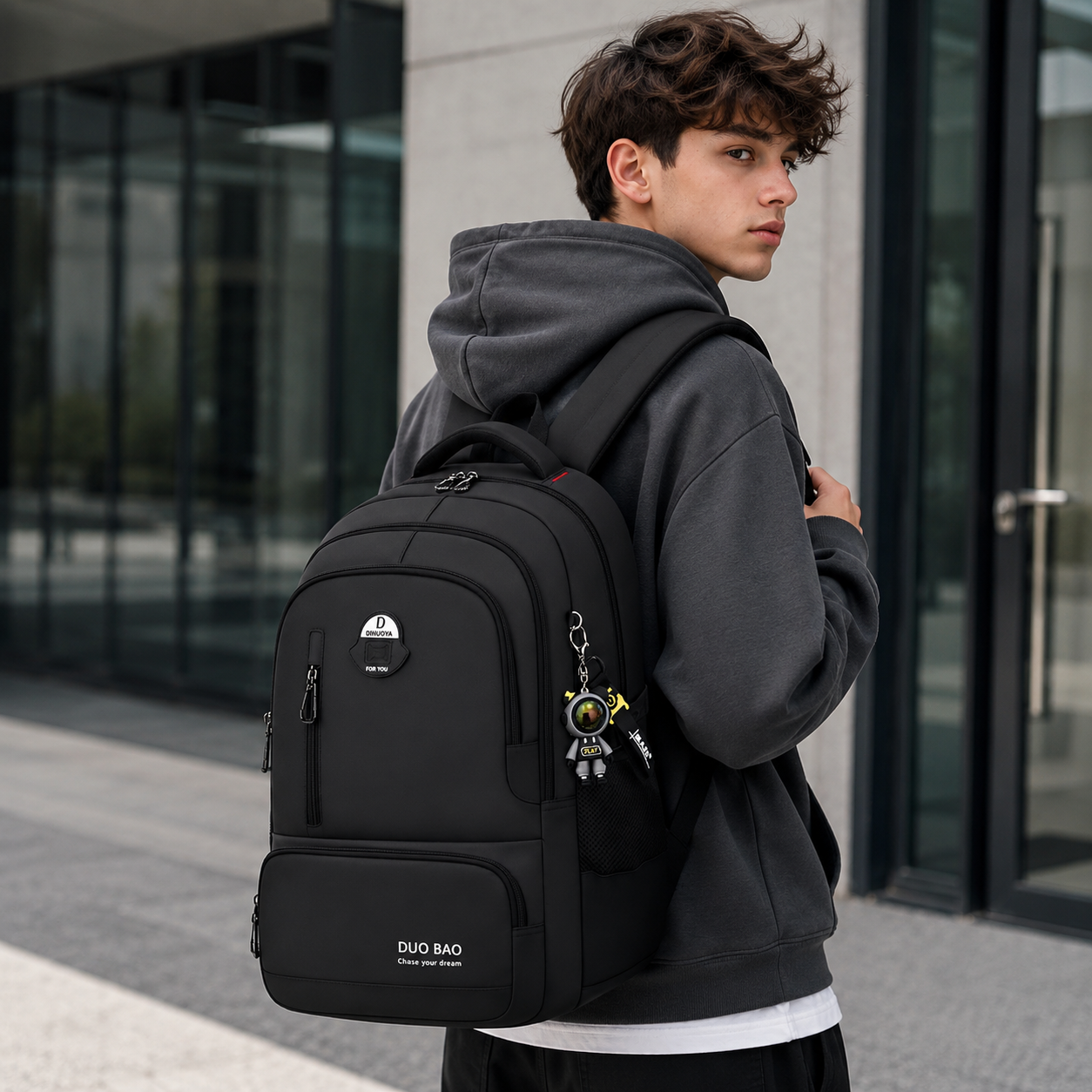 Schulrucksack unisex - 6 Fächer - leicht