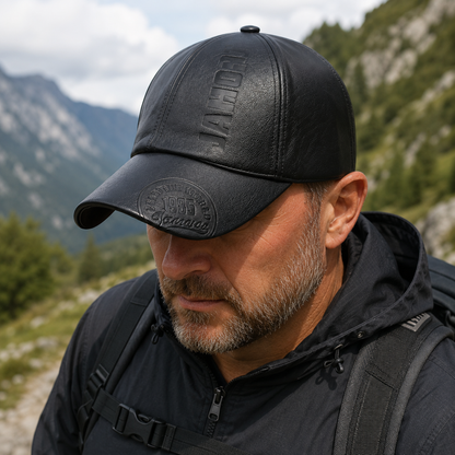 Herren-Leder-Cap - Verstellbar - Klassischer Stil