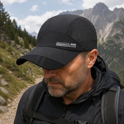 Herren-Sportcap mit Schirm - Schnelltrocknend - Mesh-Panels