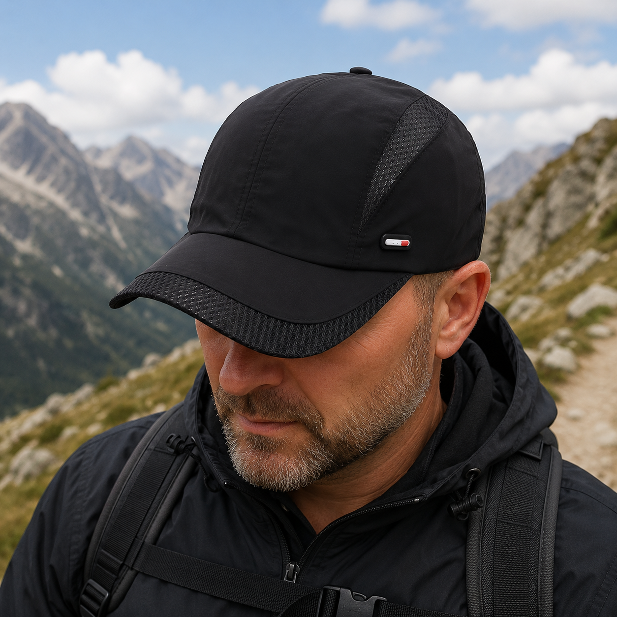 Dünne Herren-Baseballcap - Schnelltrocknend - Mesh-Panels