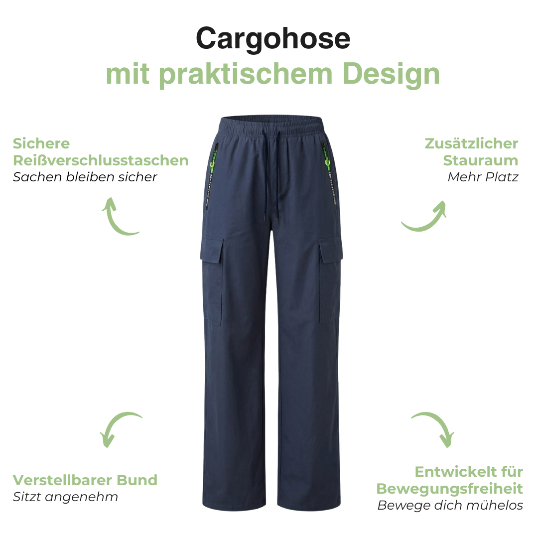 Damen Cargohose – Bund mit Kordelzug – Casual & Outdoor