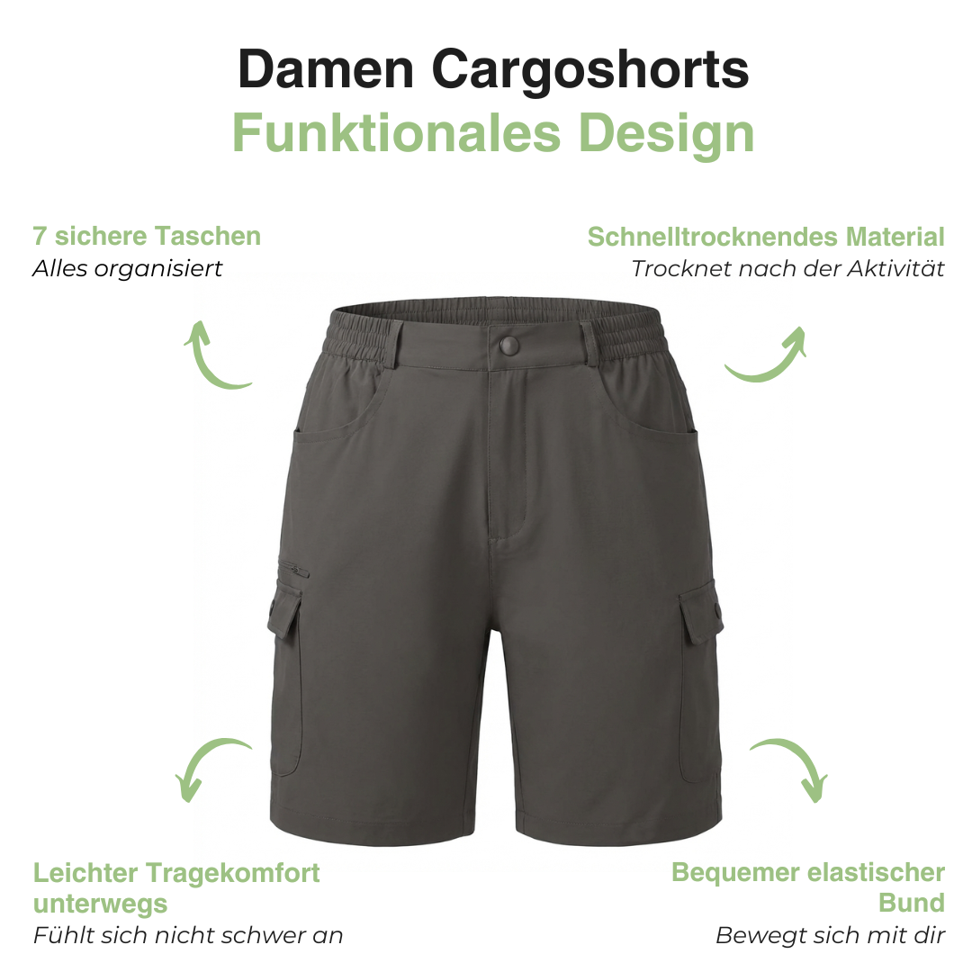 Damen Hiking-Cargoshorts – 7 Taschen – Outdoor & Wandern