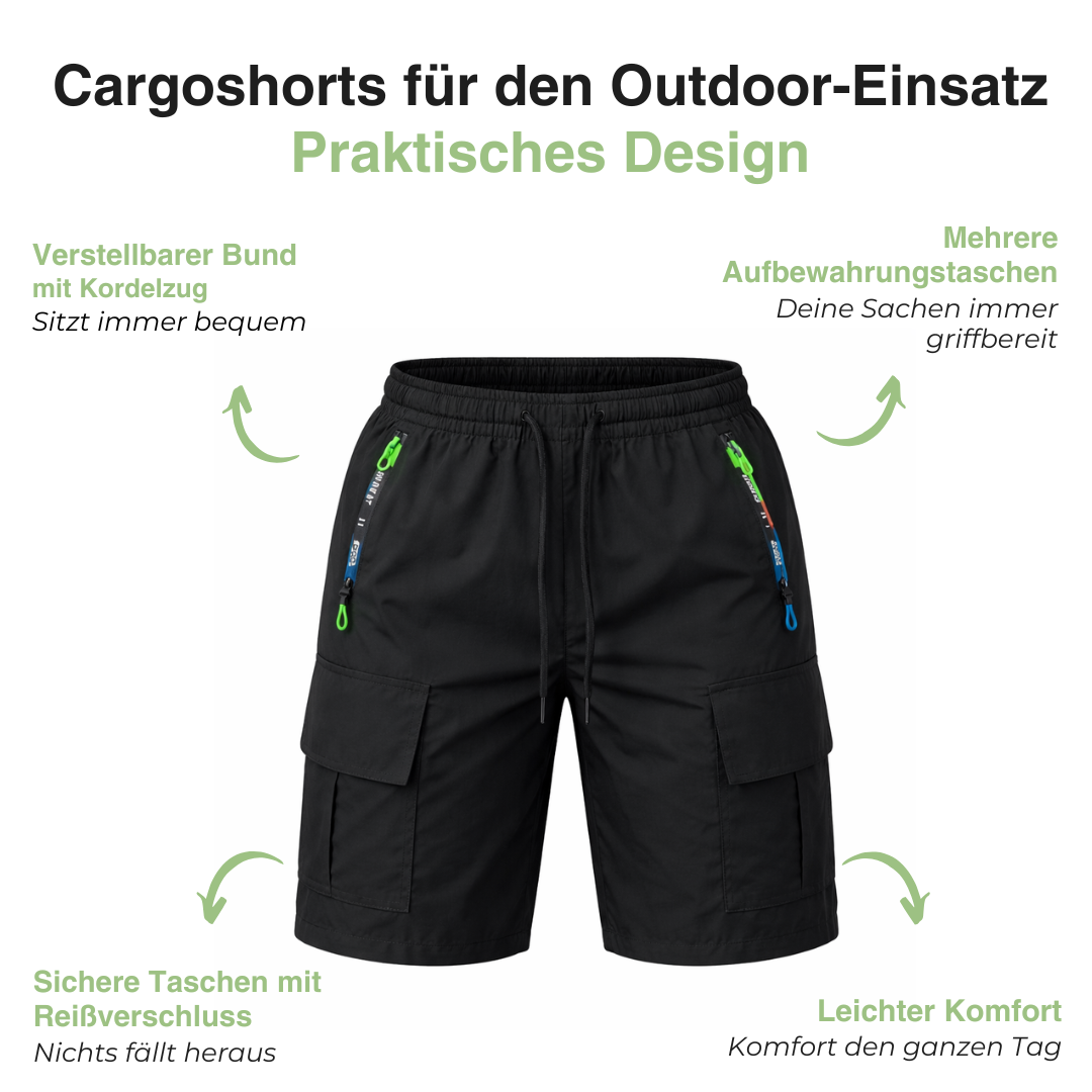 Damen Sommer-Shorts – Kurze Hose – Reißverschlusstaschen