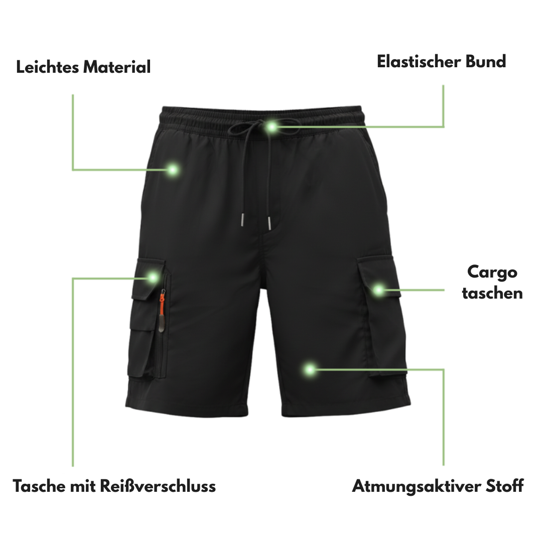 Herren Cargo-Shorts – Kurze Hose – Mit Reißverschlusstaschen