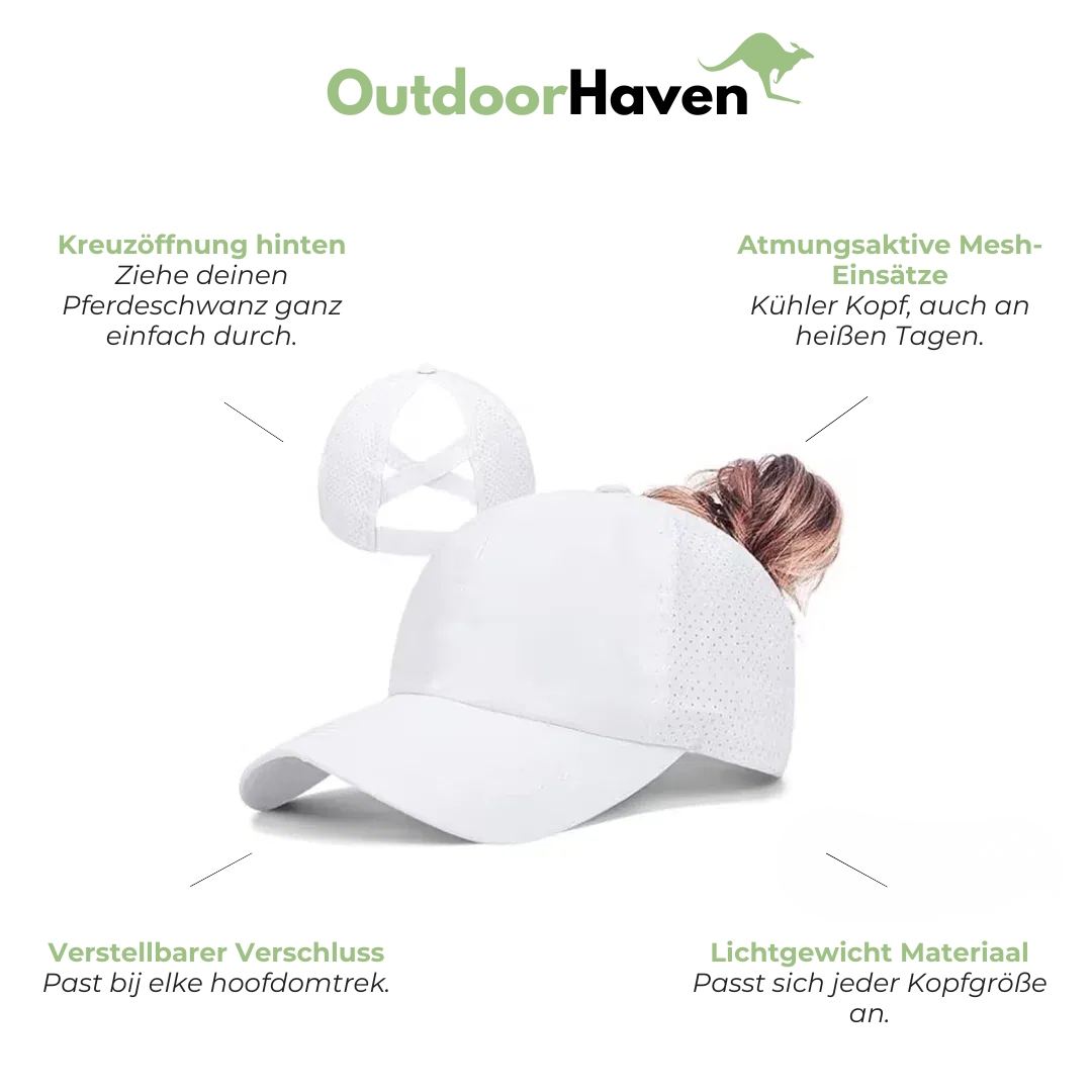 Damen-Pferdeschwanz-Cap - Verstellbar - Mesh-Baseballcap