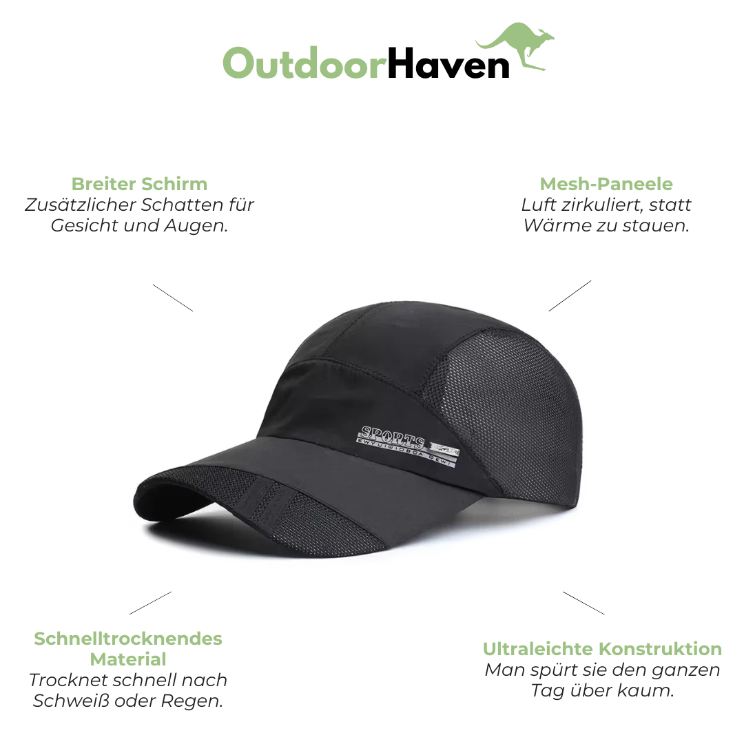 Herren-Sportcap mit Schirm - Schnelltrocknend - Mesh-Panels
