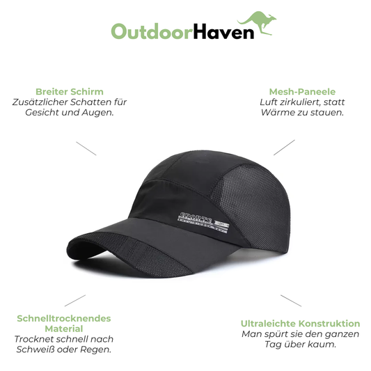 Herren-Sportcap mit Schirm - Schnelltrocknend - Mesh-Panels