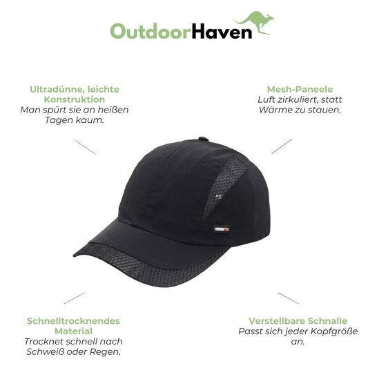 Dünne Herren-Baseballcap - Schnelltrocknend - Mesh-Panels