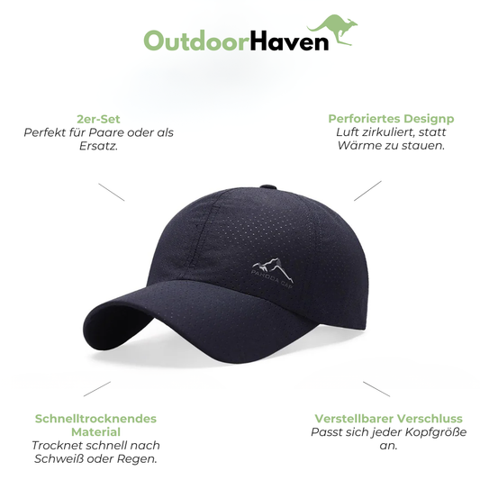 Baseballcaps 2er-Set - Schnelltrocknend - Perforiertes Design