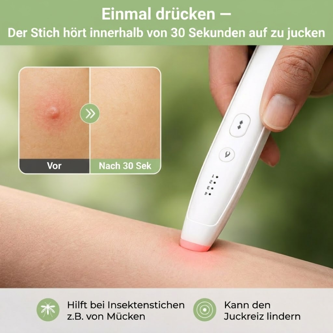 Insektenstich-Stift zur Juckreizlinderung – Chemiefreie Wärmetherapie – USB-Aufladbar