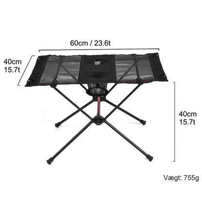 Leichter Campingtisch aus Aluminium – Tragbar – Mit Getränkehaltern