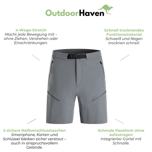 Herren Wandershorts – Quick Dry – Mit Reißverschlusstaschen