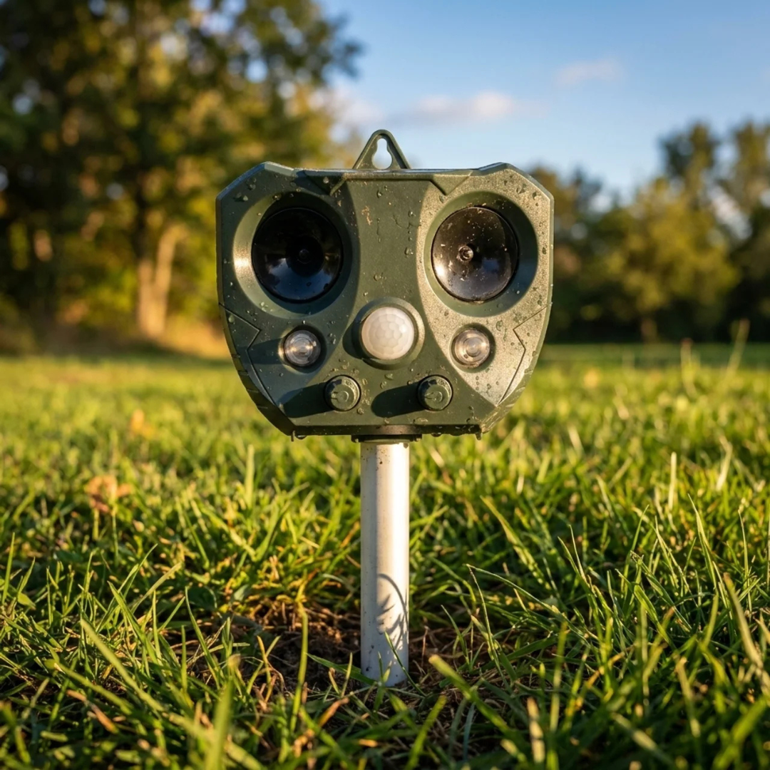 Ultraschall Tierabwehr Solar – Vogelschreck & Schädlingsschutz – PIR Sensor