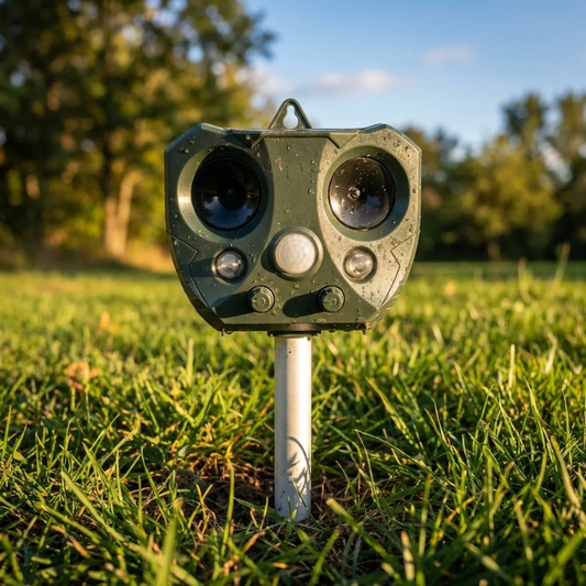 Ultraschall Tierabwehr Solar – Vogelschreck & Schädlingsschutz – PIR Sensor
