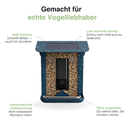Intelligente Kamera-Vogelfutterstation - Fernsteuerung per App - Vogelhaus
