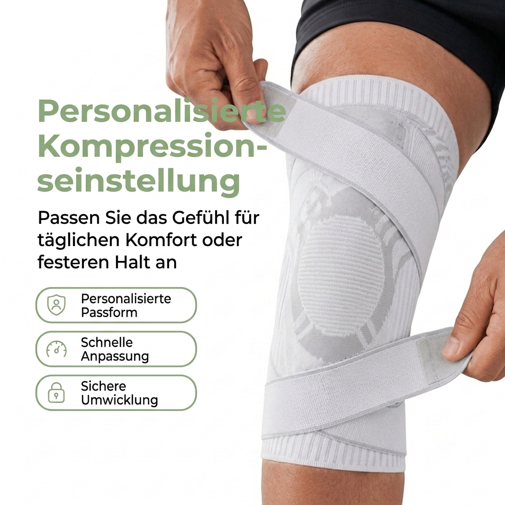Knieorthese - Kompressionsbandage - Verstellbarer Riemen