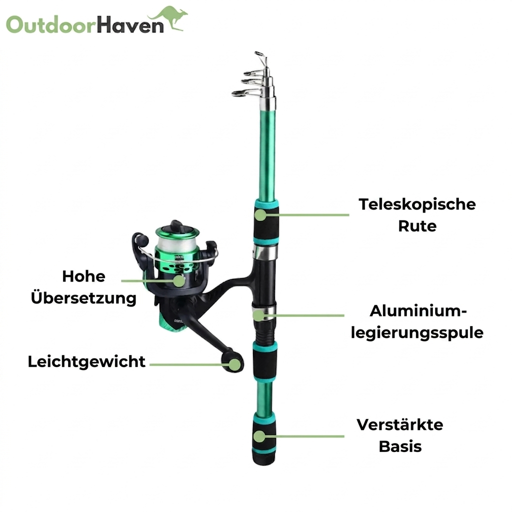 Angelset – Teleskopisch -  Komplettset für Angler
