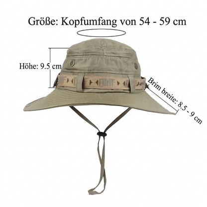 Herren Sonnenhut – Breite Krempe – Verstellbares Kinnband