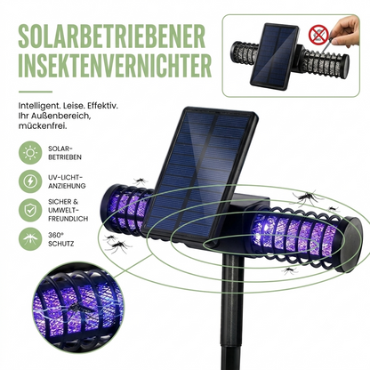 Solar Mückenlampe Außen - Insektenvernichter Erdspieß - Wasserdicht UV