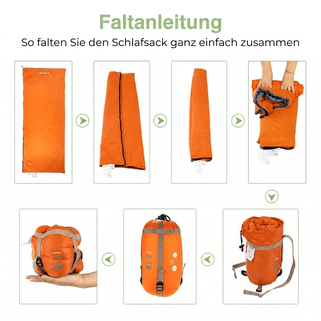 Umschlag-Schlafsack – Koppelbar zum Doppelschlafsack – 3 Jahreszeiten