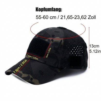 Herren-Camouflage-Tactical-Cap - Atmungsaktiv - Brillenhalter