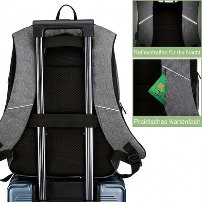 Schulrucksack für Laptop 15,6" - mit USB-Anschluss - diebstahlsicher