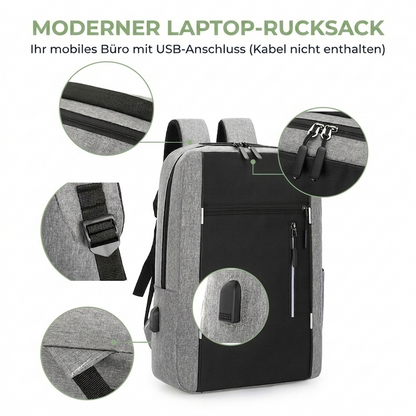 Schulrucksack Herren - 3in1-Set - mit USB-Anschluss