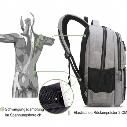 Schulrucksack für Laptop Finn - 3 Fächer - bequem