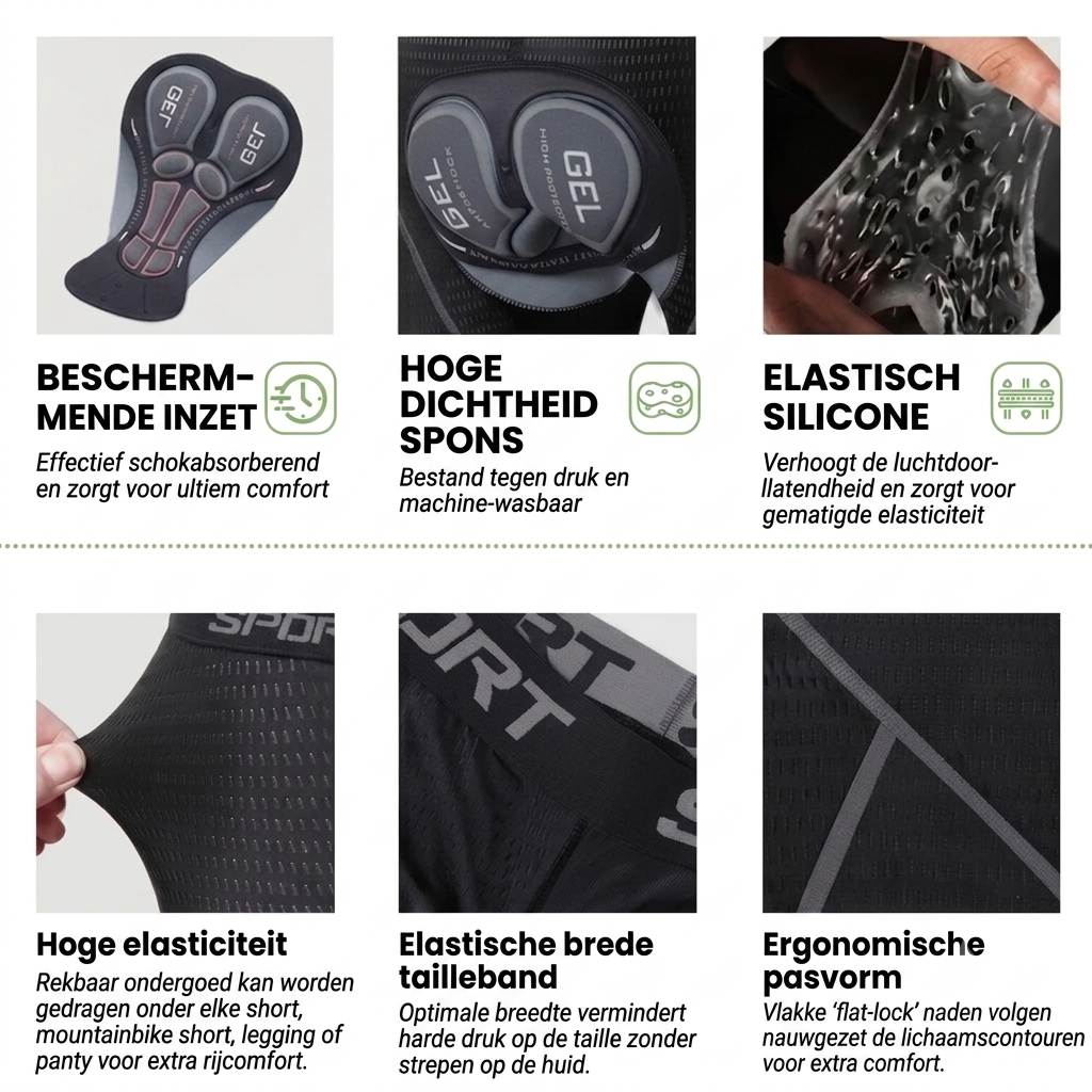 Herren-Radhose - 5D-Gelpolster - Atmungsaktives Mesh