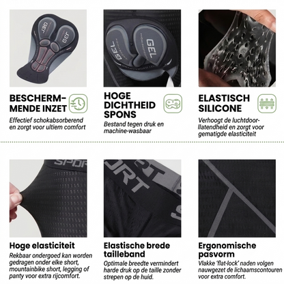 Herren-Radhose - 5D-Gelpolster - Atmungsaktives Mesh