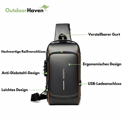 Anti-Diebstahl Brusttasche – USB – Zahlenschloss