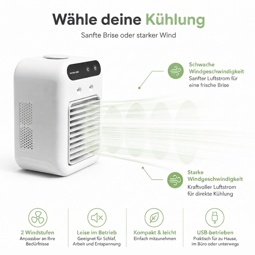 Desktop Luftkühler -  Mobile Klimaanlage - Luftkühler für heiße Sommertage