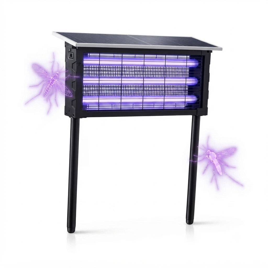 Solar Mückenlampe XXL - Drei UV-Röhren - Innen Außen Dualer Lademodus