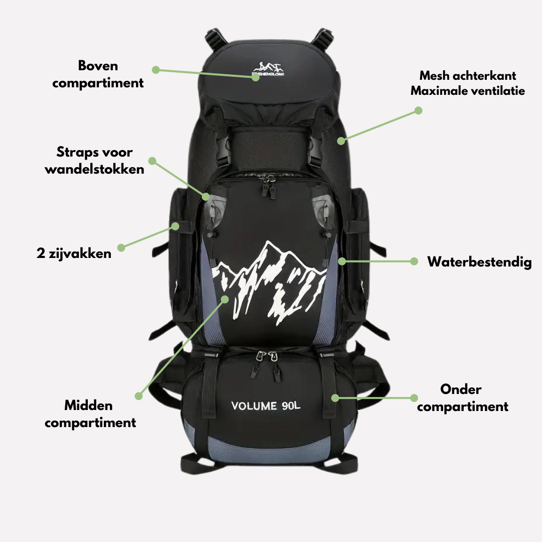OutdoorHaven - 90L Backpack - Waterdicht - OutdoorHavenNL