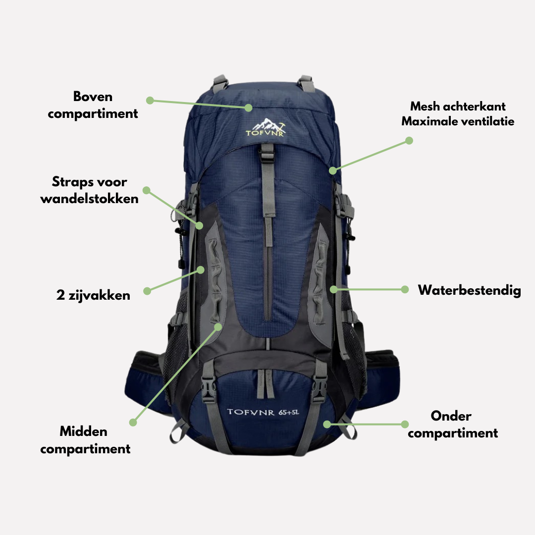 OutdoorHaven - 60L Backpack - Waterdicht - OutdoorHavenNL