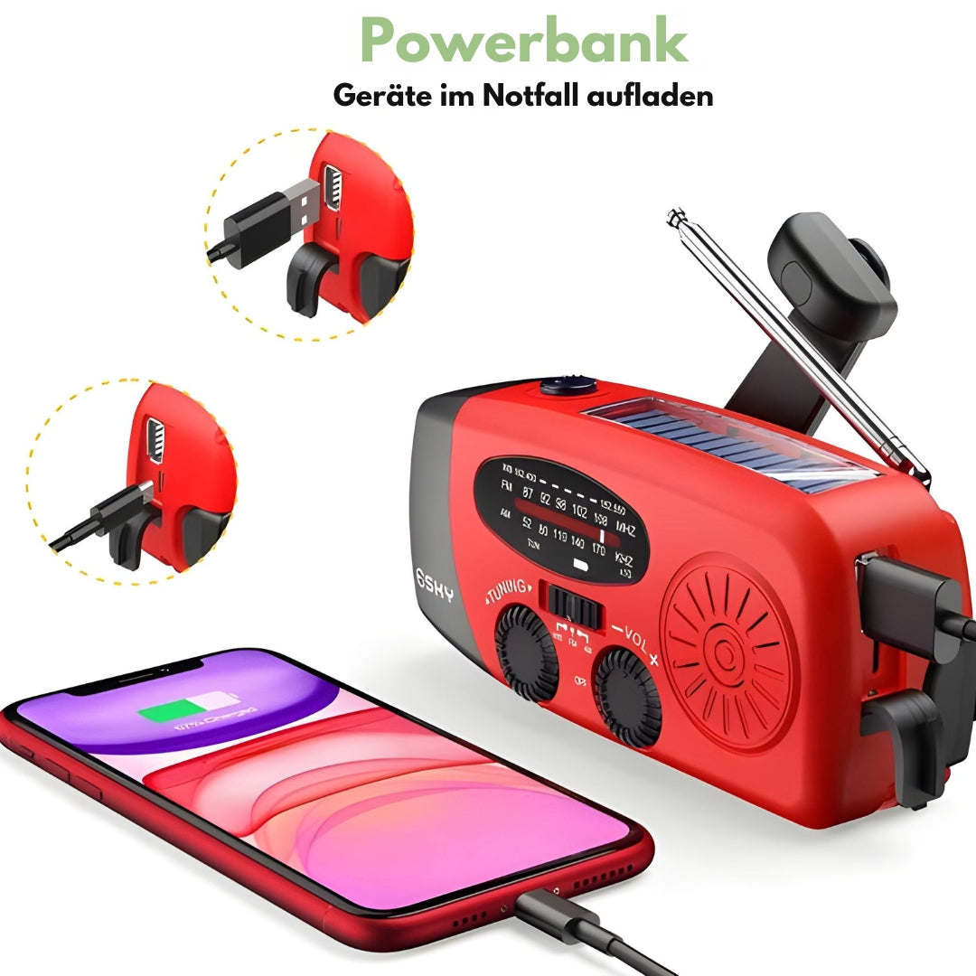 Notfallradio – Radio, Powerbank, Taschenlampe – #1 bei Notfällen